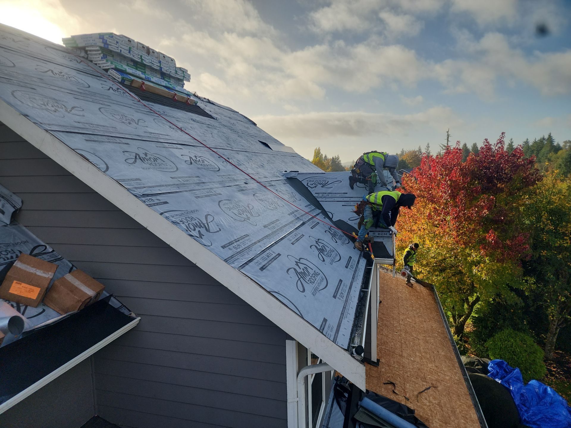 Midnight Black asphalt shingle roof line and edge detail in Snohomish, WA