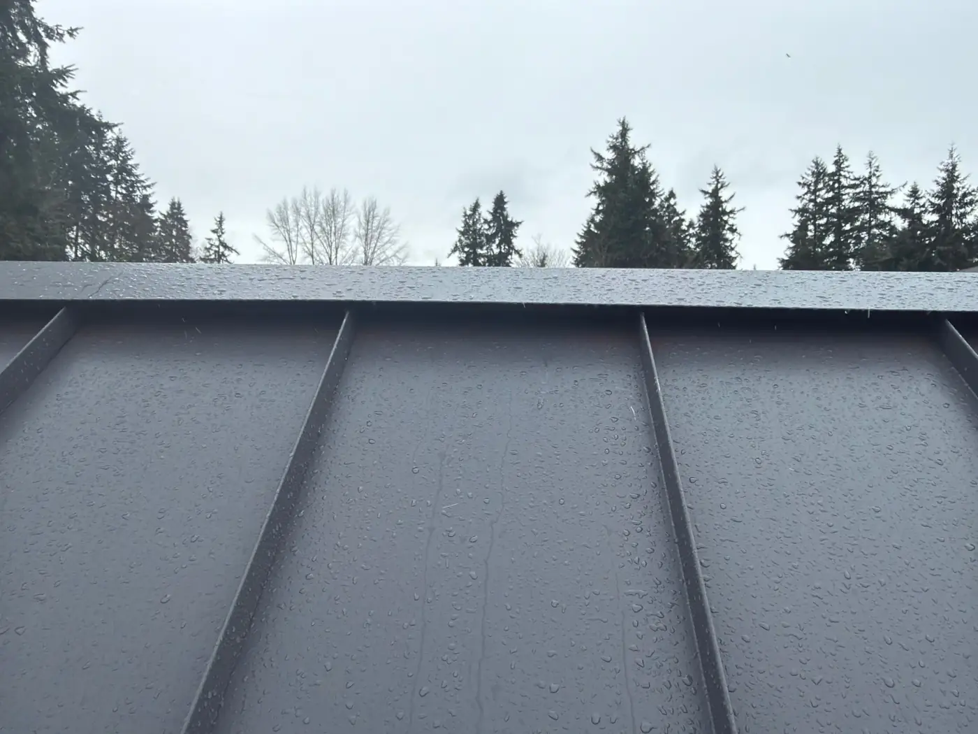 Cascade Gray standing seam metal roof on a Woodinville, WA home by Amor Roofing